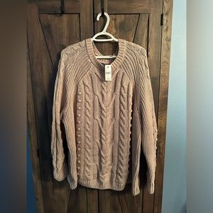 Plus size cable sweater